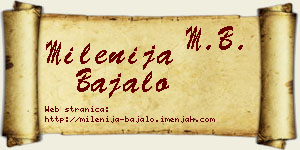 Milenija Bajalo vizit kartica